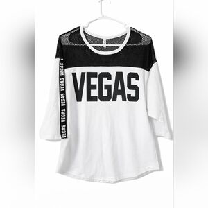 Women's Black and White Mesh Top